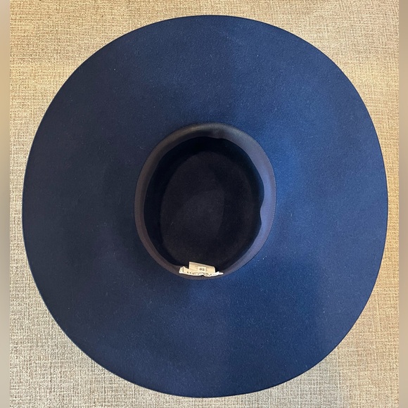 Hermes blue extra wide brim rope hat 100% rabbit hair felt 58CM - Picture 5 of 17